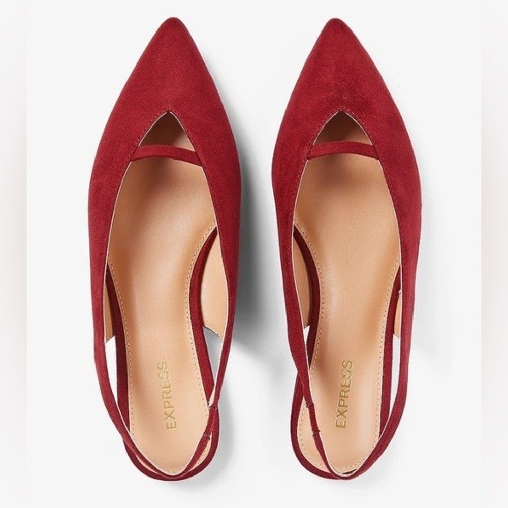 Express Slingback Ballet Flat Wine Red